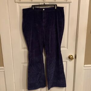 True Craft Women High-Rise Flare Corduroy Pant SZ 18 W Color Blue